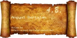 Angyal Bertalan névjegykártya