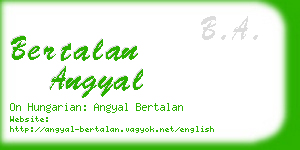 bertalan angyal business card